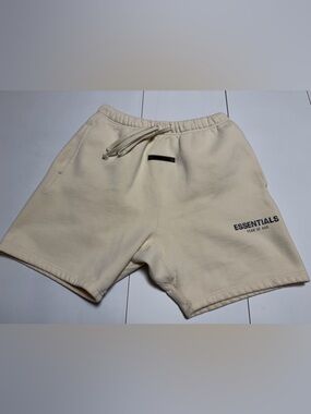 ESSENTIALS Men’s Cream Athletic Sweat Shorts
